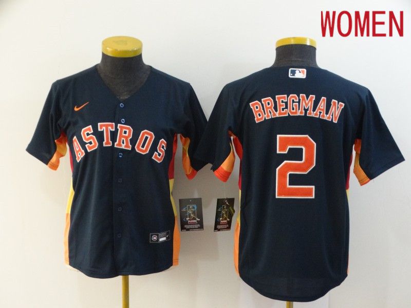 Women Houston Astros #2 Bregman Blue Nike Game MLB Jerseys